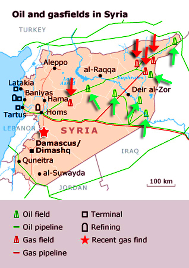 Syria Oil Map - Syria War