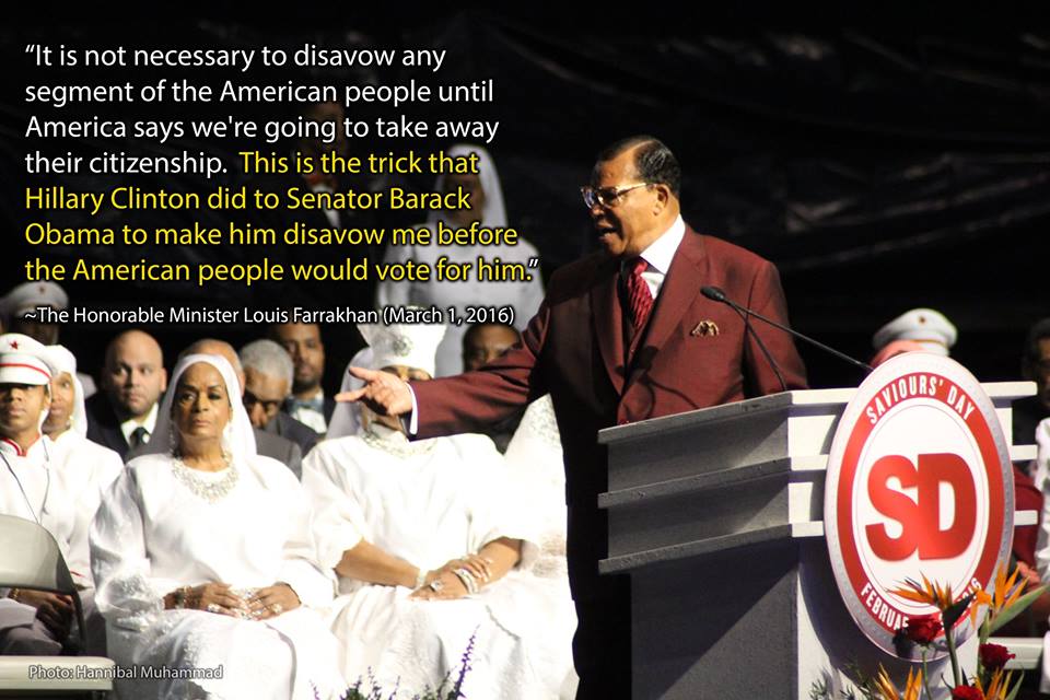 Minister Farrakhan's statement on why it is not necessary to disavow any segment of the American people